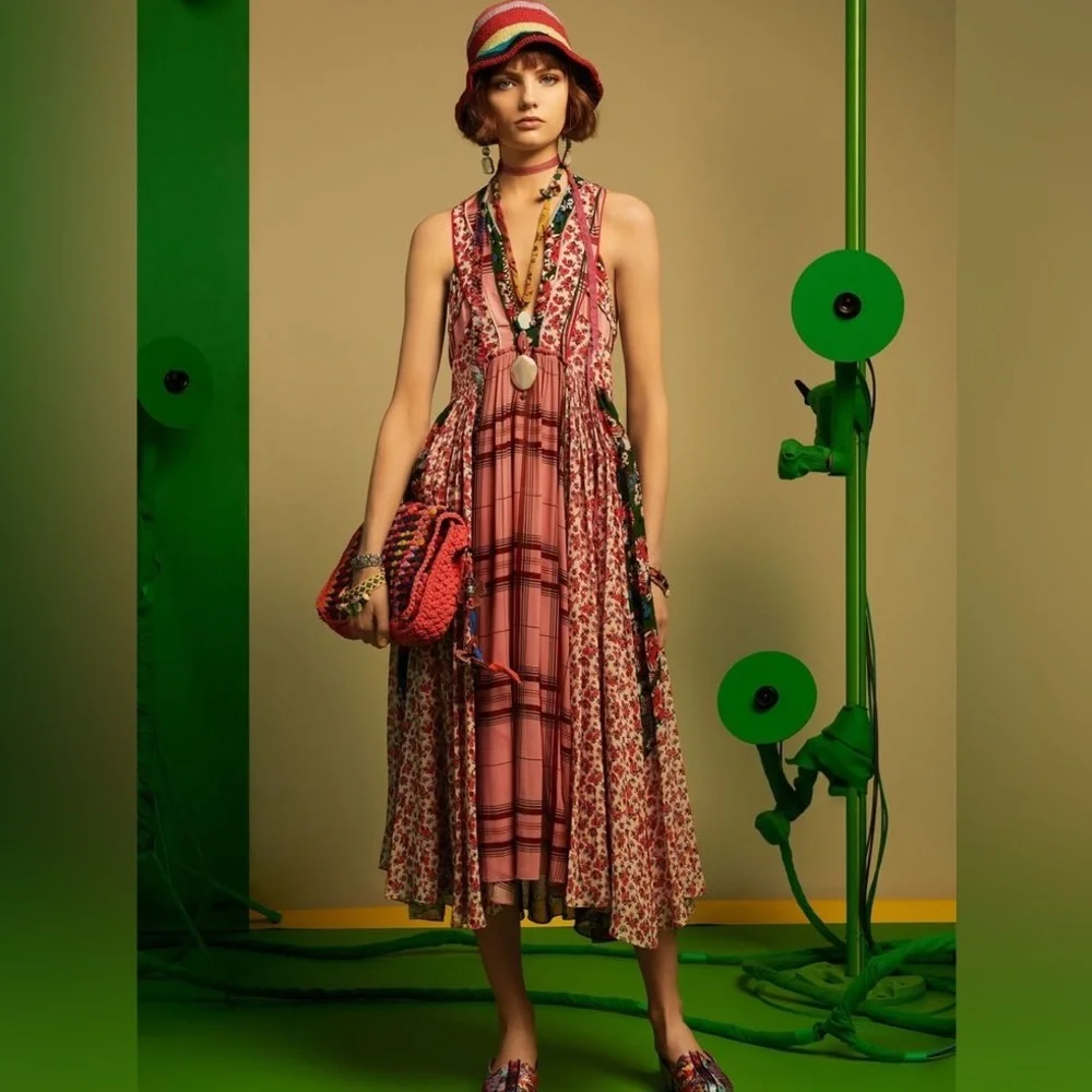 Zara Studio Patchwork Maxi Dress - Picture 4 of 16